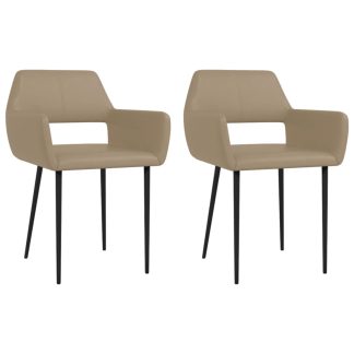 Spisebordsstole 2 stk. kunstlæder cappuccinofarvet