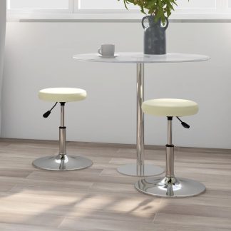 Spisebordsstole 2 stk. kunstlæder cremefarvet