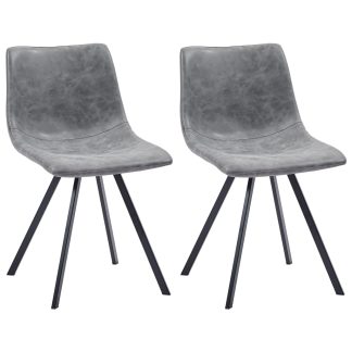 Spisebordsstole 2 stk. kunstlæder grå