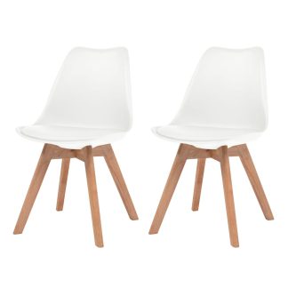 Spisebordsstole 2 stk. kunstlæder hvid