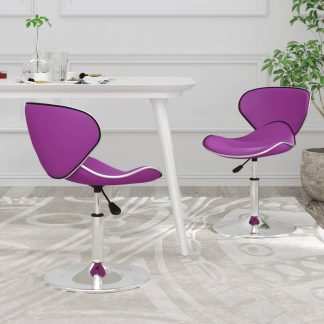 Spisebordsstole 2 stk. kunstlæder lilla