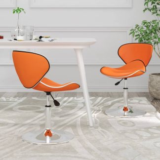 Spisebordsstole 2 stk. kunstlæder orange
