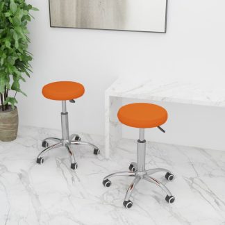 Spisebordsstole 2 stk. kunstlæder orange