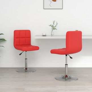 Spisebordsstole 2 stk. kunstlæder rød