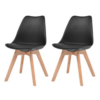 Spisebordsstole 2 stk. kunstlæder sort