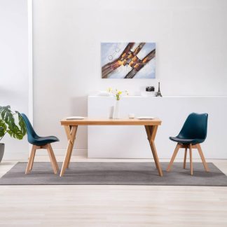Spisebordsstole 2 stk. kunstlæder turkis og sort