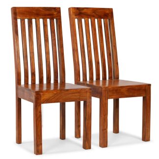 Spisebordsstole 2 stk. massivt træ med sheeshamfinish moderne