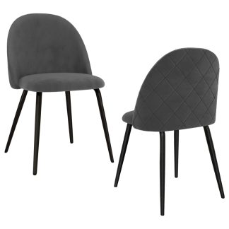 Spisebordsstole 2 stk. stof grå