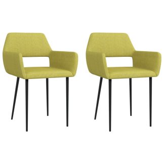 Spisebordsstole 2 stk. stof grøn