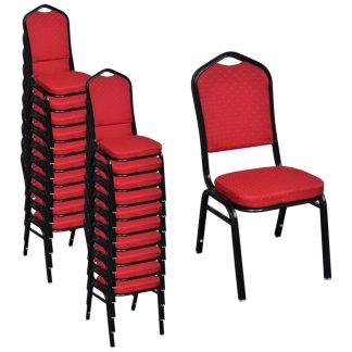 Spisebordsstole 20 stk. stof rød