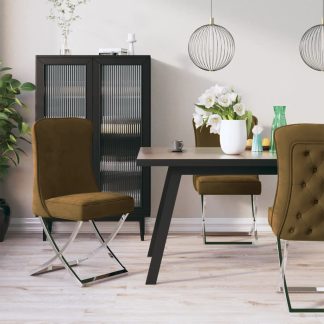 Spisebordsstole 4 stk. 53x52x98 cm fløjl rustfrit stål brun