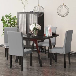 Spisebordsstole 4 stk. PVC grå