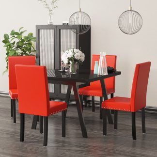 Spisebordsstole 4 stk. PVC rød