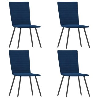 Spisebordsstole 4 stk. fløjl blå