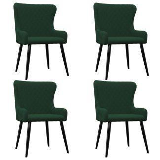 Spisebordsstole 4 stk. fløjl grøn