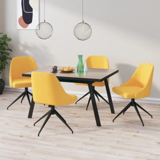 Spisebordsstole 4 stk. fløjl gul