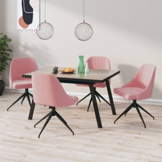 Spisebordsstole 4 stk. fløjl lyserød
