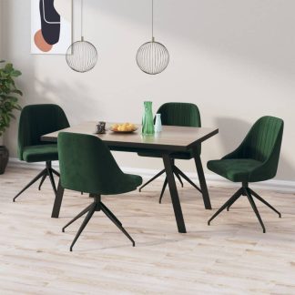 Spisebordsstole 4 stk. fløjl mørkegrøn
