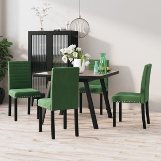 Spisebordsstole 4 stk. fløjl mørkegrøn