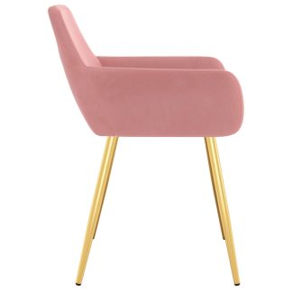 Spisebordsstole 4 stk. fløjl pink