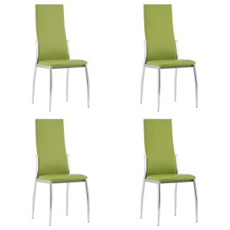 Spisebordsstole 4 stk. grøn kunstlæder