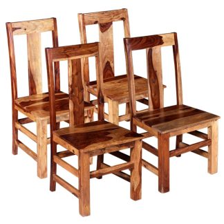 Spisebordsstole 4 stk. i massivt sheeshamtræ