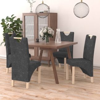 Spisebordsstole 4 stk. imiteret ruskind grå