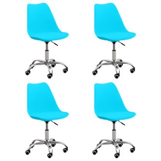 Spisebordsstole 4 stk. kunstlæder blå