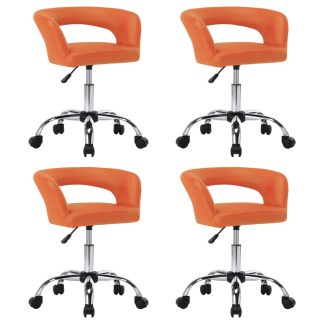 Spisebordsstole 4 stk. kunstlæder orange