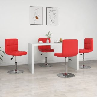Spisebordsstole 4 stk. kunstlæder rød