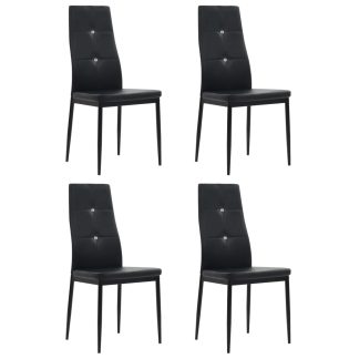 Spisebordsstole 4 stk. kunstlæder sort