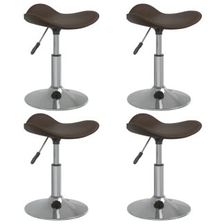Spisebordsstole 4 stk. stål og kunstlæder krom og brun