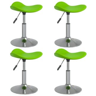 Spisebordsstole 4 stk. stål og kunstlæder krom og grøn