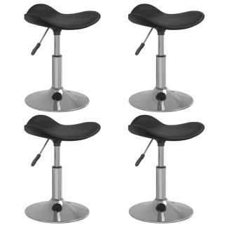 Spisebordsstole 4 stk. stål og kunstlæder krom og sort