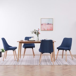 Spisebordsstole 4 stk. stof blå