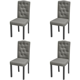 Spisebordsstole 4 stk. stof grå
