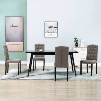 Spisebordsstole 4 stk. stof gråbrun