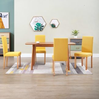 Spisebordsstole 4 stk. stof gul