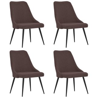 Spisebordsstole 4 stk. stof mørkebrun