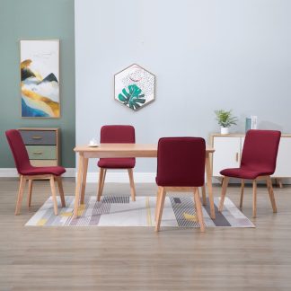 Spisebordsstole 4 stk. stof rød