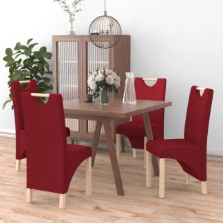 Spisebordsstole 4 stk. stof vinrød