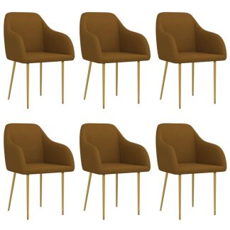 Spisebordsstole 6 stk. fløjl brun