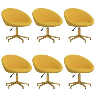 Spisebordsstole 6 stk. fløjl gul