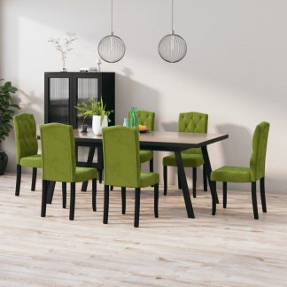 Spisebordsstole 6 stk. fløjl lysegrøn