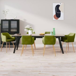 Spisebordsstole 6 stk. fløjl lysegrøn