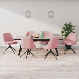 Spisebordsstole 6 stk. fløjl lyserød