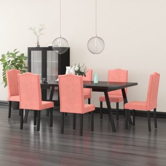 Spisebordsstole 6 stk. fløjl pink
