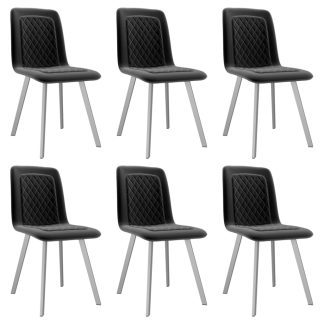 Spisebordsstole 6 stk. fløjl sort