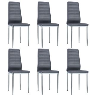 Spisebordsstole 6 stk. imiteret ruskind grå