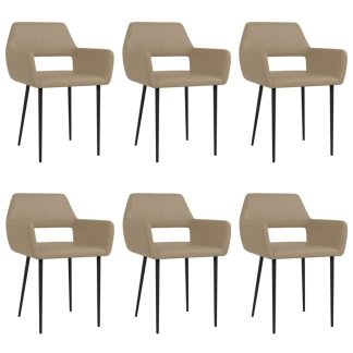 Spisebordsstole 6 stk. kunstlæder cappuccinofarvet